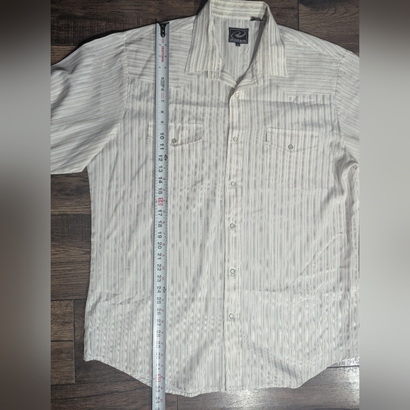 Roper Shirt Mens XXL Regular White Western Button Up Pearl Snap Striped Print - Picture 10 of 14